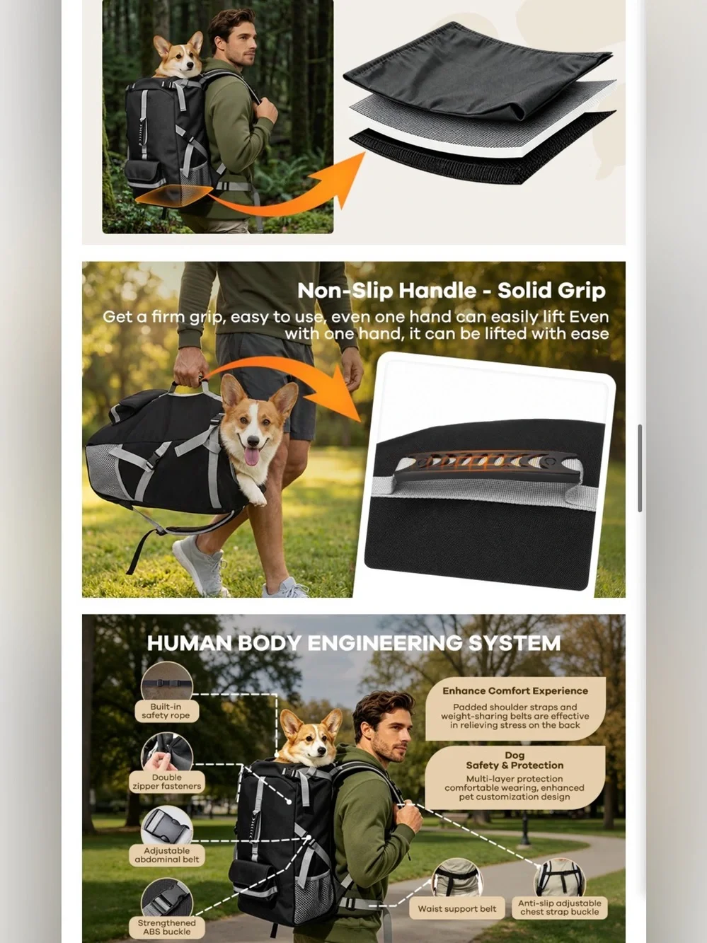 Dog Gray Travel Backpack with GRAY With Black Accents